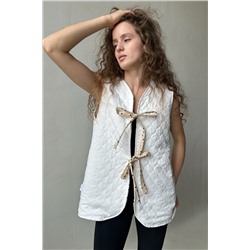 Жилет стеганый  HOME109/03/Бежевый, черный