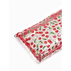 Косметичка женская Cherry lady, для бассейна, на молнии, прозрачная, красная