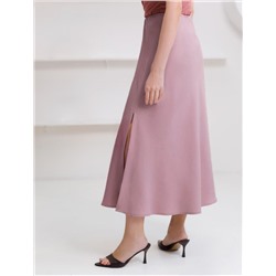 Юбка миди с разрезом скроенная по косой из плотного лиоцелла