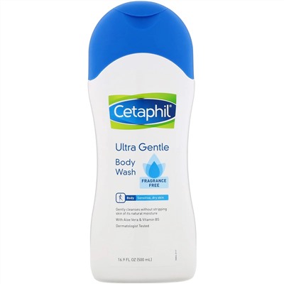 Cetaphil, Ultra Gentle, гель для душа, без отдушки, 500 мл