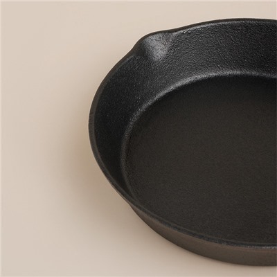 Сковорода SL Home, d=25, h=4.4 см, на деревянной подставке, индукция, чугун, чёрная