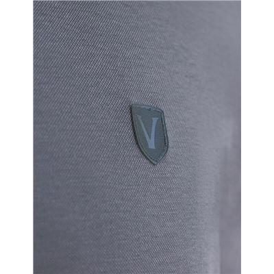 Футболка поло с воротником на пуговтцах из полотна пике с меланжевым плетением с эластаном