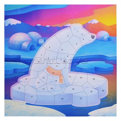 Аппликация наклейками по номерам. Мишки. Лисички. Олени