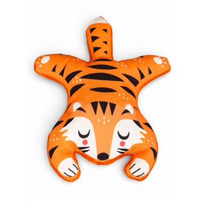 Мягкая игрушка для собак «Тигр», 25 см, с пищалкой, оранжевая