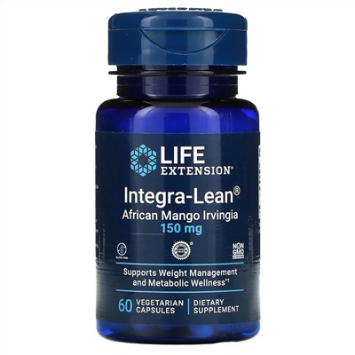 Life Extension, Integra-Lean, ирвингия (африканское манго), 150 мг, 60 вегетарианских капсул