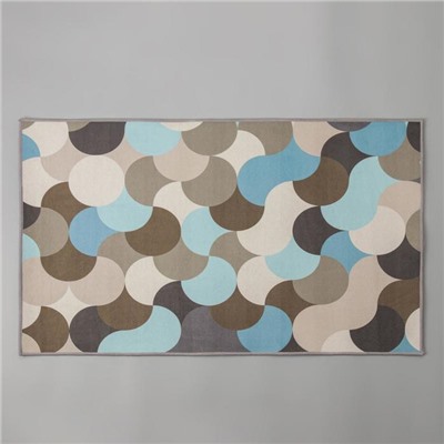 Коврик Доляна «Конфетти», 60×100 см, бежево-синий