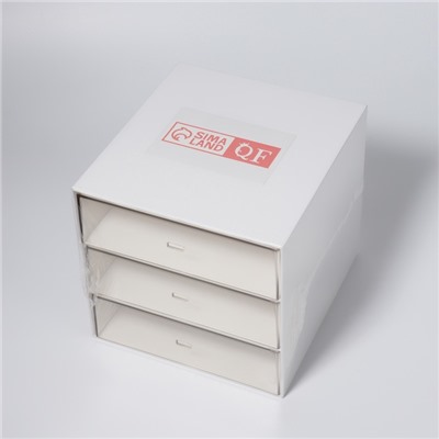 Органайзер для хранения BASIC, многоуровневый, 3 секции, 15.4×14.6×16.7 см, белый, прозрачный