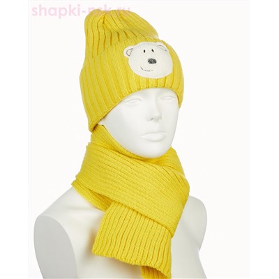 18-37-L Комплект для девочки флис (колпак+шарф) (50-54)