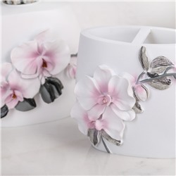 Аксессуары для ванной «Орхидея», 3 предмета, дозатор 580 мл, мыльница, стакан