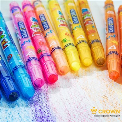 Мелки восковые 24 Crown, Art, Story, выкручивающийся стержень