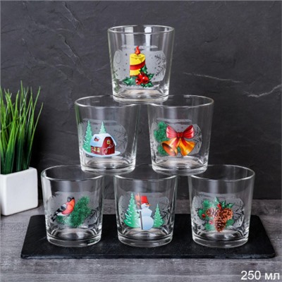 Кружка 250 мл "Зимние узоры" / Д55029/133 /уп 12/ Новогодняя