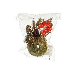 Ёлочный шар «Валенсия», новогодний, d=8 см, грани шишка ягоды, золото