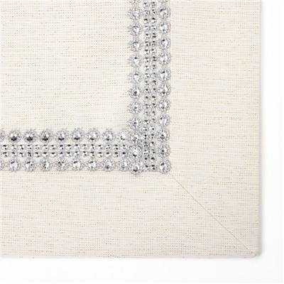 Скатерть «Этель» со стразами, 85×85±5 см, цвет молочный