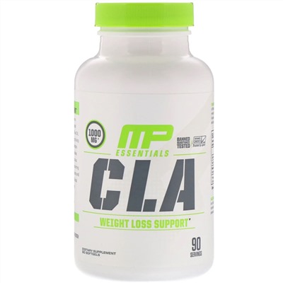 MusclePharm, Essentials, КЛК, 1000 мг, 90 мягких желатиновых капсул