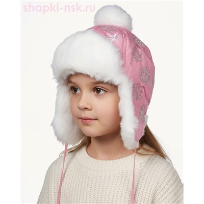 245-З Снежок Ушанка для девочки (50-52)