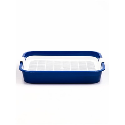 Туалет для кошек «Белла мини», 35×26×6 см, с сеткой, пластик, синий