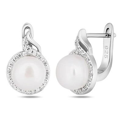 Серьги, жемчуг, BY-838