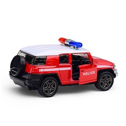 Красная инерционная машинка с мигалкой die-cast,1:32, открывающиеся двери