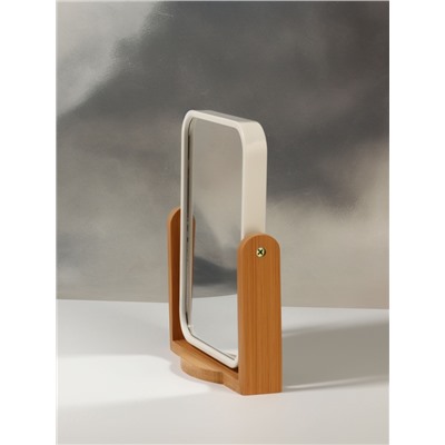 Зеркало настольное BAMBOO, зеркальная поверхность 12.5×17 см, коричневое