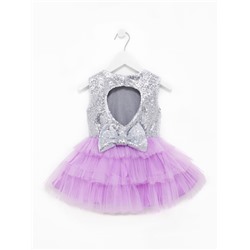 Платье для девочки KAFTAN с пайетками, серебристо-сиреневое, рост 122-128 см