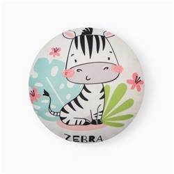 Подушка декоративная «Этель. Зебра», d=30 см, велюр