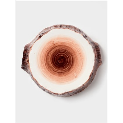 Блюдо для подачи Magistro Wood, 20.5×18.7×5.5 см, фарфор, коричневое