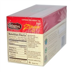 Celestial Seasonings, Травяной чай, без кофеина, Red Zinger, 20 чайных пакетиков, 1,7 унций (49 г)