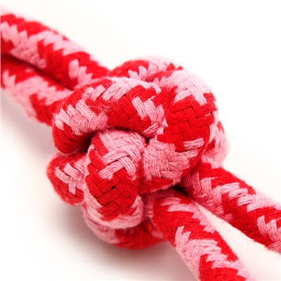 Игрушка канатная «Узел с массажным шариком», до 31 см, до 65 г, микс цветов