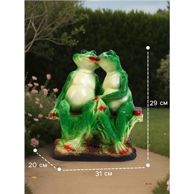 Садовая фигура из гипса «Две лягушки на лавочке», 31×20×29 см, МИКС