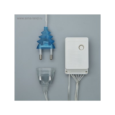 Гирлянда «Занавес» 2×1.5 м с насадками «Шарики», IP20, прозрачная нить, 360 LED, свечение синее, 8 режимов, 220 В