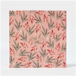 Коробка для кондитерских изделий новогодняя с пластиковой крышкой «С Новым годом», 21×21×3 см