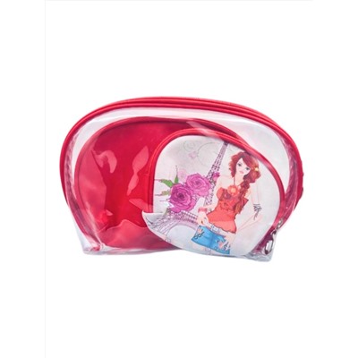 Sunflower Набор косметичек с принтом «Париж» 1-BW, 3 шт., красный 8748