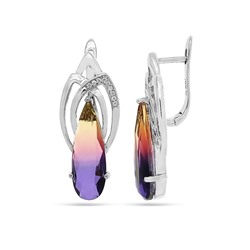 Серьги из серебра аметрин выращ., МЦВА148