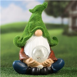 Садовая фигура - фонарь из полистоуна «Гном предсказатель», 27×16×13 см, Greengo