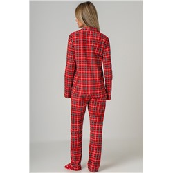 Женская новогодняя пижама с брюками и рубашкой Happyfox