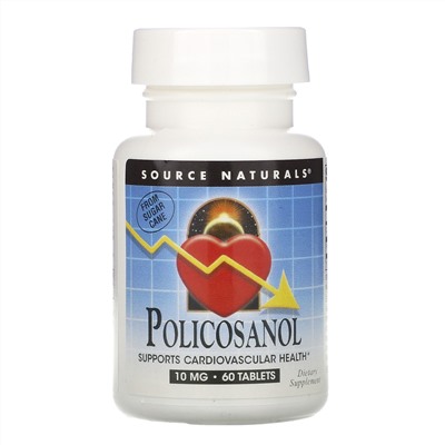 Source Naturals, поликосанол, 10 мг, 60 таблеток