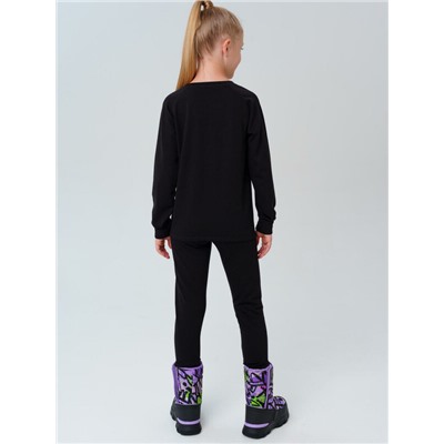 Термокомплект трикот. для девочек: фуфайка (футболка) с длин. рук, брюки