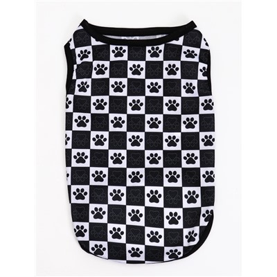 Майка для животных «Шахматы», размер L, ДС 34 см, ОГ 46 см, ОШ 34 см