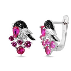 Серьги, синт.рубин, BY-5835