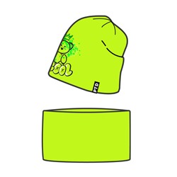 Комплект трикотажный для девочек: шапка, снуд