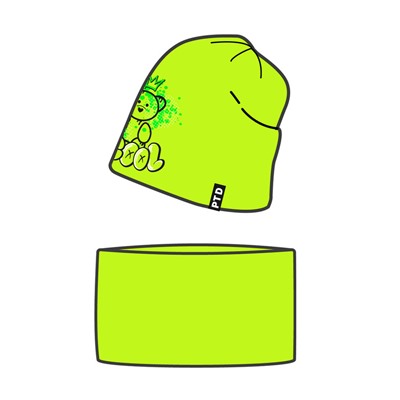 Комплект трикотажный для девочек: шапка, снуд