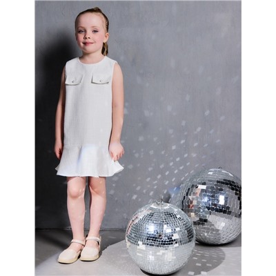 Сарафан для девочки, MINAKU :Party Dress, цвет белый, рост 110 см