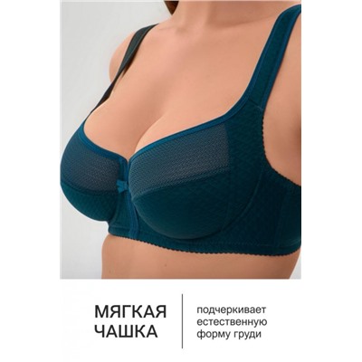 Бюстгальтер 2816 мягкая чаша с сеточкой (Изумрудный)