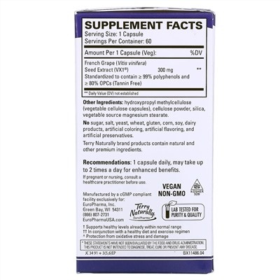 Terry Naturally, Clinical OPC, 300 мг, 60 капсул