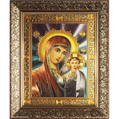 Икона 20х25 Казанская Богоматерь под стеклом / 048S-33 / CH837-2 /