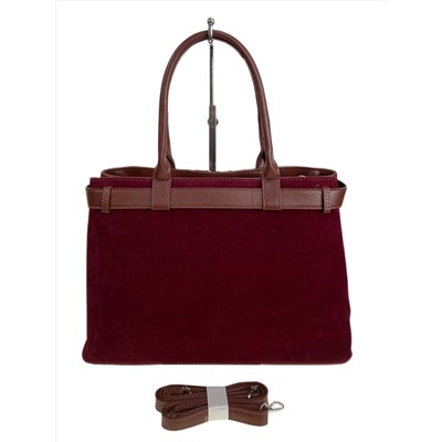 Женская сумка из искусственной замши, цвет бордовый