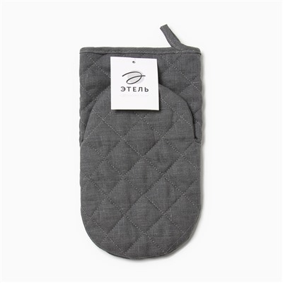 Варежка-прихватка «Этель» ECO grey, 15×28 см, 100% лён, 245 г/м²