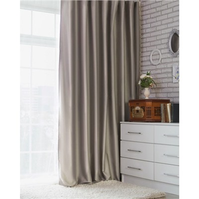 Штора блэкаут портьерная «Этель», 130×300 см, серебряная