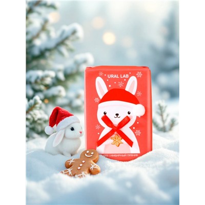 Мыло для рук кусковое URAL LAB «Зайчик», 100 г, аромат имбирного пряника, Новый Год