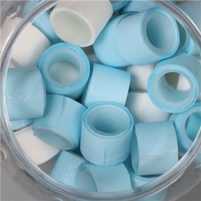 Клейкая лента пластик в банке «Белый и голубой», набор 40 шт., 1.2 см, дл. 0.9 м, 7×7×9 см